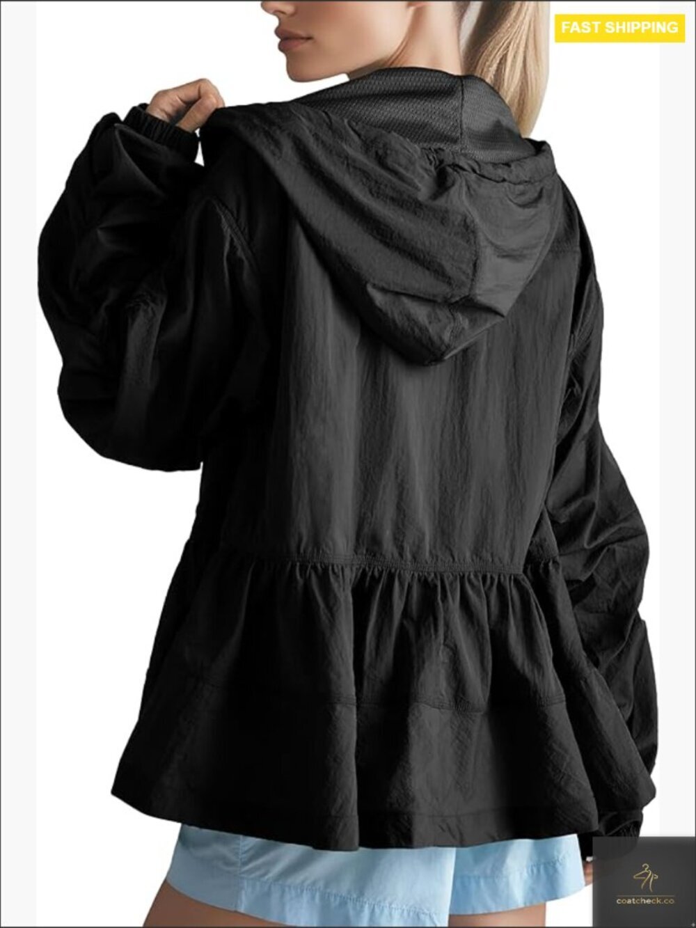 Lightweight Oversized Babydoll Jacket Casual Drawstring Hoodie Y2K Chic Coat